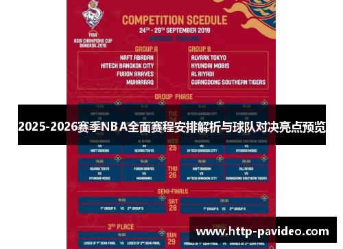 2025-2026赛季NBA全面赛程安排解析与球队对决亮点预览