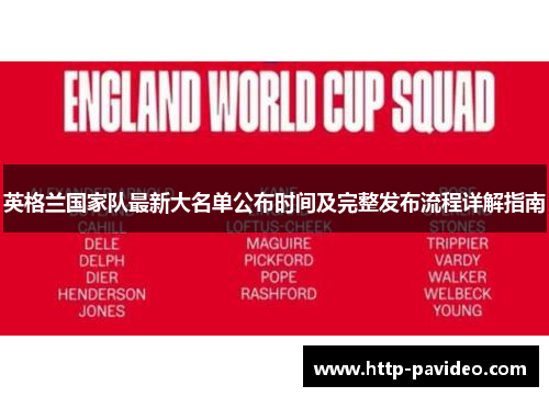 英格兰国家队最新大名单公布时间及完整发布流程详解指南